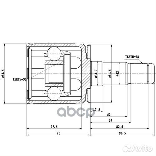 Z87714R Zikmar Шрус Внутренний Mitsubishi Pajer