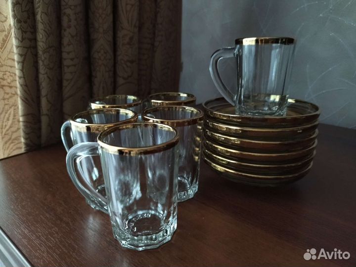 Чашка с блюдцем СССР набор 6 шт