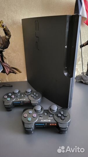 Sony Playstation3 Slim 1тб 2 геймпада 180 игр