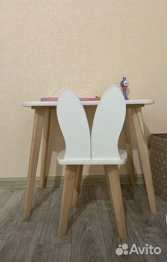 Детский стол и стул зайка.Новый в коробке