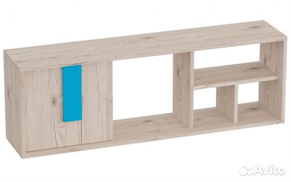 Полка навесная Скаут Дуб Бонифаций/Софт тач индиго