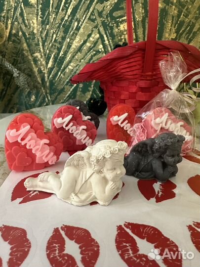 Мыло ручной работы сердце и ангел