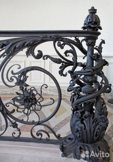 Лестницы кованные, на металлокаркасе, винтовые