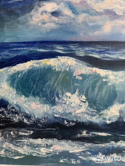 Картина маслом волна