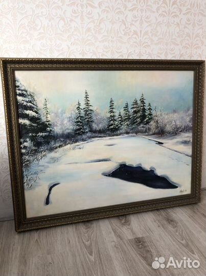 Картина маслом на холсте пейзаж Левков