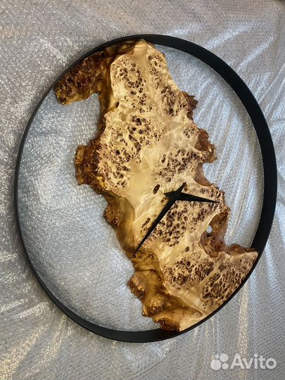 Большие часы из слэба 80см