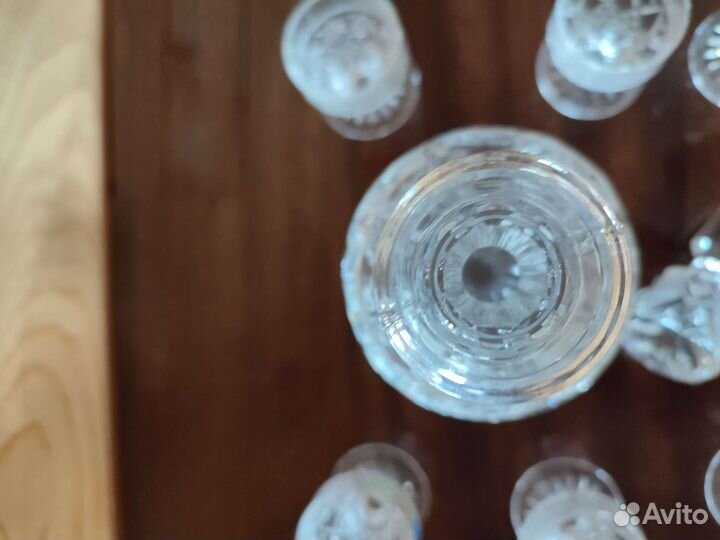 Графин и 6 стопок. Хрусталь. Богемия