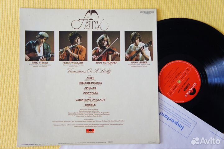 Flairck - Variations On A Lady -UK-1978-LP англия