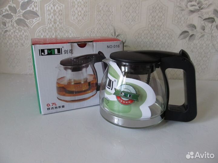 Чайник заварочный стеклянный с ситечком