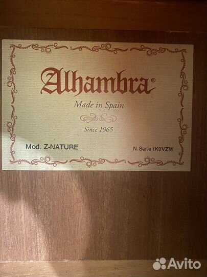 Классическая гитара Alhambra Z-Nature