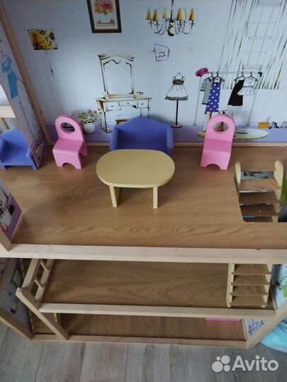 Кукольный домик для барби с мебелью