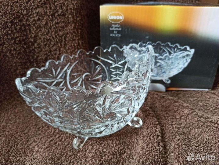 Хрустальная конфетница салатник
