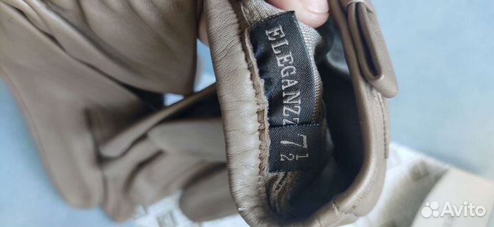 Перчатки женские кожаные 7.5 новые Eleganzza, тауп