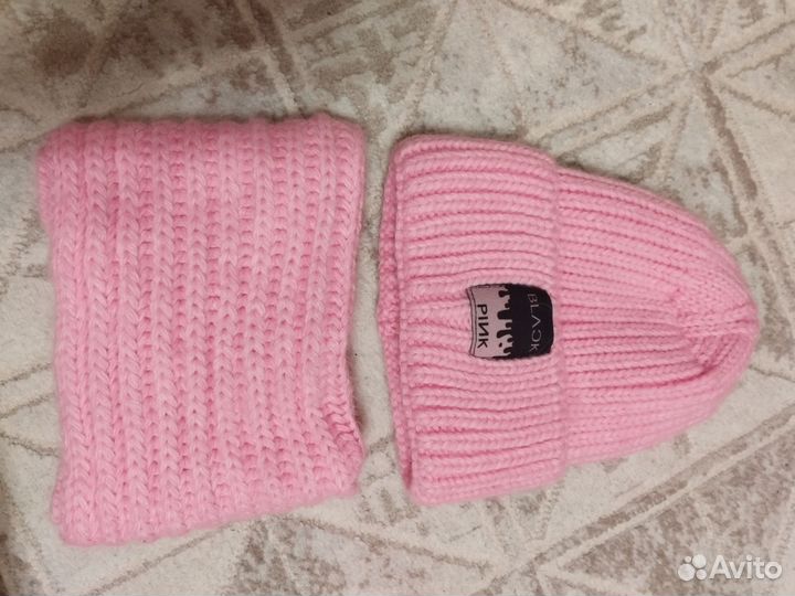 Комплект шапка, шарф для девочки подростка