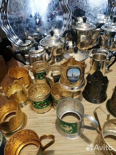 Чайники подстаканники для самоваров наборы мельхио