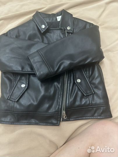 Кожаная куртка детская 110 см