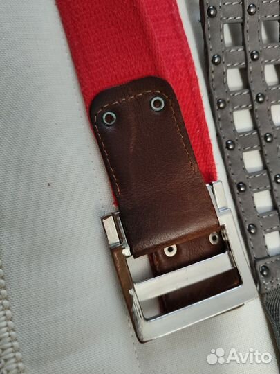 Ремень женский коралловый белый лак