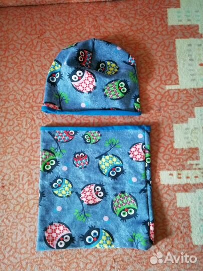 Шапка со снудом детская