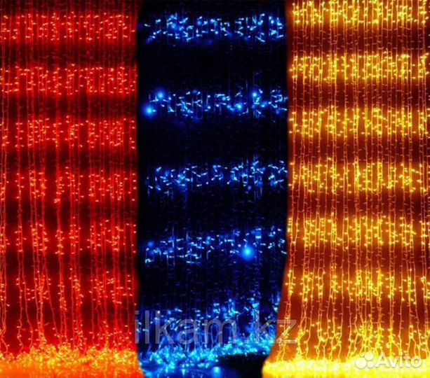 Гирлянды светодиодные Водопад в ассортименте