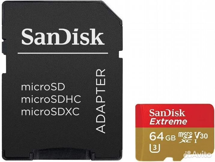 Карта памяти MicroSD SanDisk 64GB. В наличии
