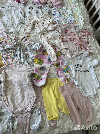 Детские вещи пакетом для девочек 0-6 мес