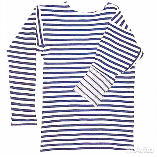 4442 Тельняшка двойной вязки, хлопок, голубая