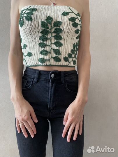 Схема по вязанию летнего топа с листиками