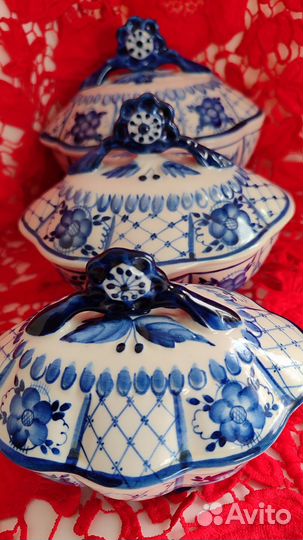 Конфетницы, сухарницы, гжель
