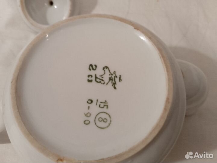 11 чайных пар.чайник и сливочник