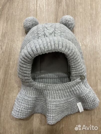 Шапка шлем зимняя для новорождённого