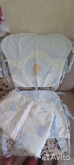 Бортики+карман+белье+одеяло +подушка