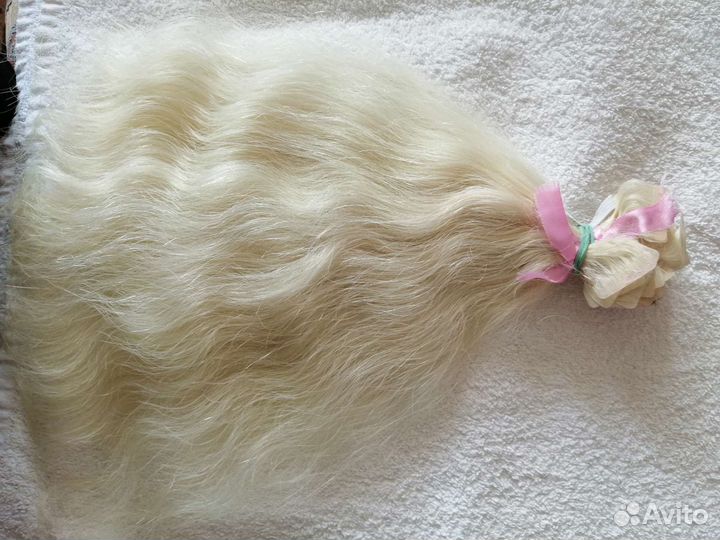 Волосы для наращивания 40 см блонд