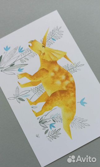 Набор авторских открыток 3 шт акварель