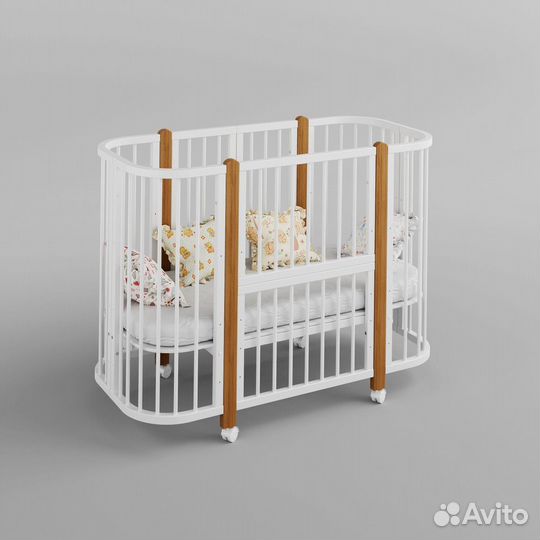 Кроватка детская с бортиками, кронштейном