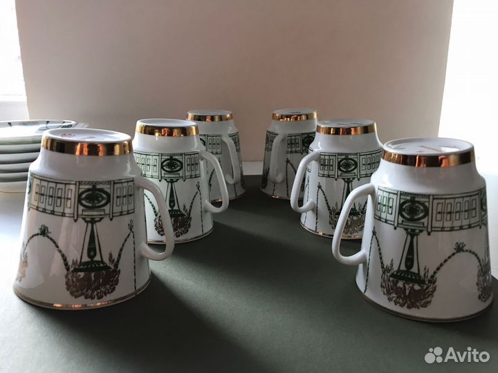 Кофейная пара, костяной фарфор, 6 персон