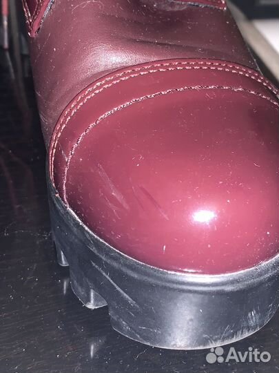 Полуботинки бордовые женские
