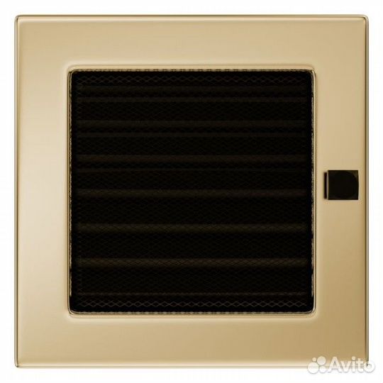 Вент решетка Kratki золото с жалюзи 22 см 22 см