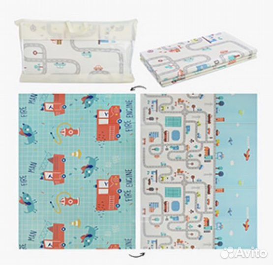 Коврик детский двухсторонний складной новый