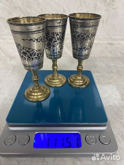 Рюмки серебро 875(111 гр)