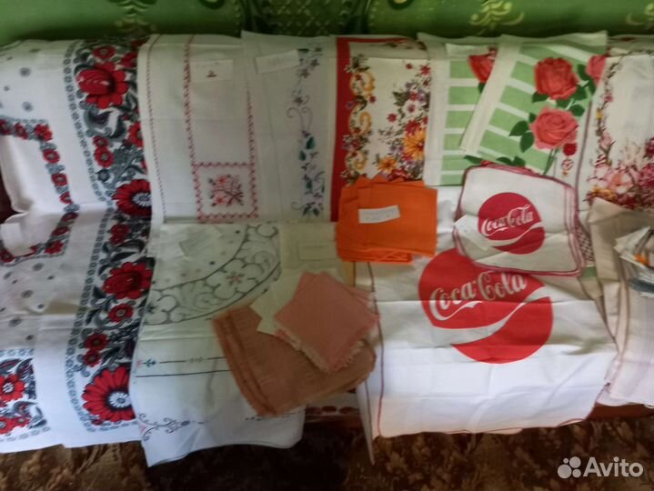 Скатерти, полотенца льняные, СССР новые