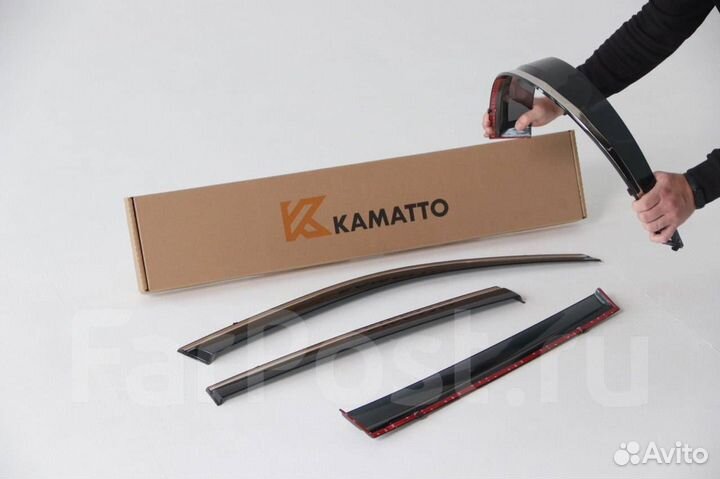 Ветровики Kamatto Lexus CT200H 2011-2020 (нерж мол