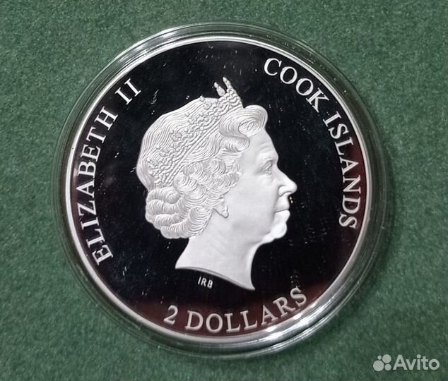 Монета Острова Кука 2016 Квиллинг Цветы Серебро