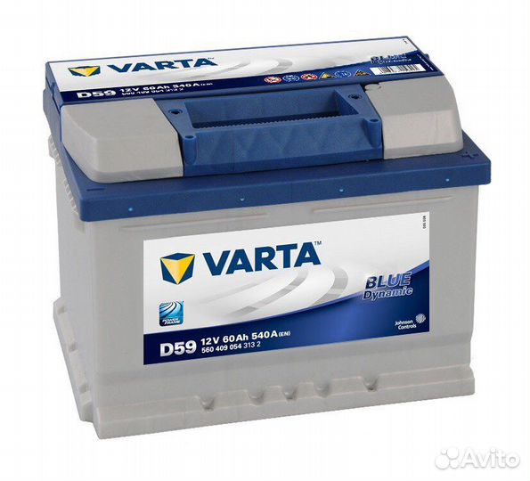 Аккумулятор Varta D59 (Варта) 60Ah 540A обратная
