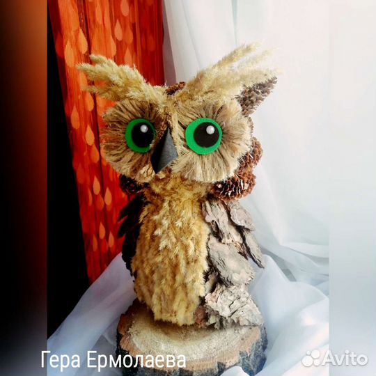 Осенняя поделка. Сова из природных материалов