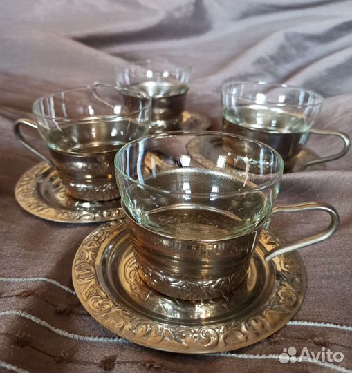 Чайные трио с подстаканниками СССР