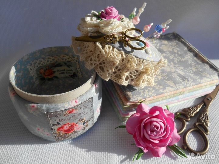 Игольница-шкатулка в стиле шебби