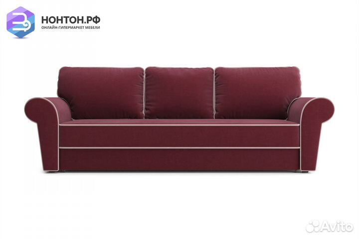 Диван еврокнижка Прованс 3-х местный бордовый