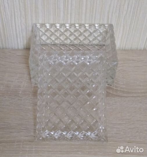 Шкатулка с крышкой хрустальная. СССР. Винтаж