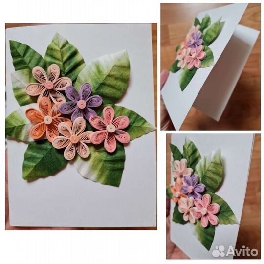 Открытки ручной работы Квиллинг (цена в описании)