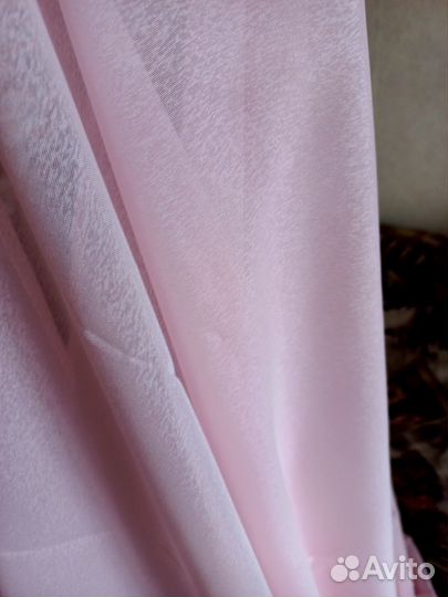Тюль(нежно-розовый)новый